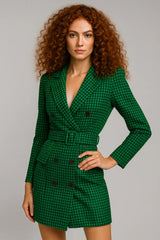 Otoño e invierno de la moda de las mujeres de manga larga cinturón doble