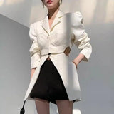 Women's Tailored Puff Sleeve Blazer-1
