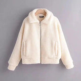 Plush coat lamb wool coat-White-1