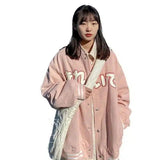 Women's Baseball Uniform Spring Korean Student Japanese-Pink-1