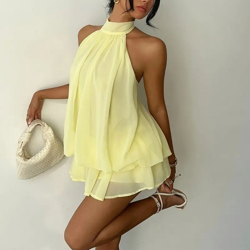 Elegant Halter Mini Dress