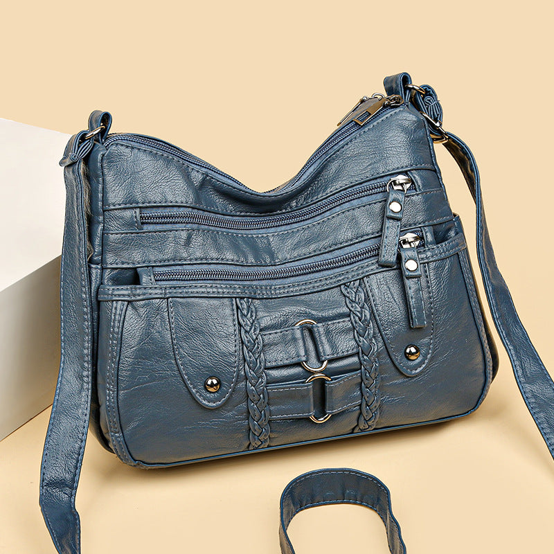 Knitted Messenger Bag for Women – Spacious, Minimal & Korean-Inspired