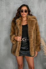 Chic Fluffy Faux Fur Winter Coat