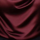 Shiny Cowl Neck Ruched Blouse