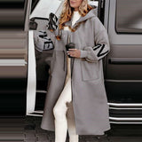 Chic Hooded Longline Splice Coat
