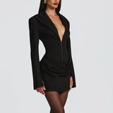 Elegant Deep V-Neck Mini Dress