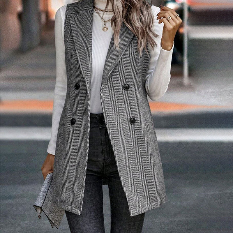 Sleeveless Blazer Vest Cardigan