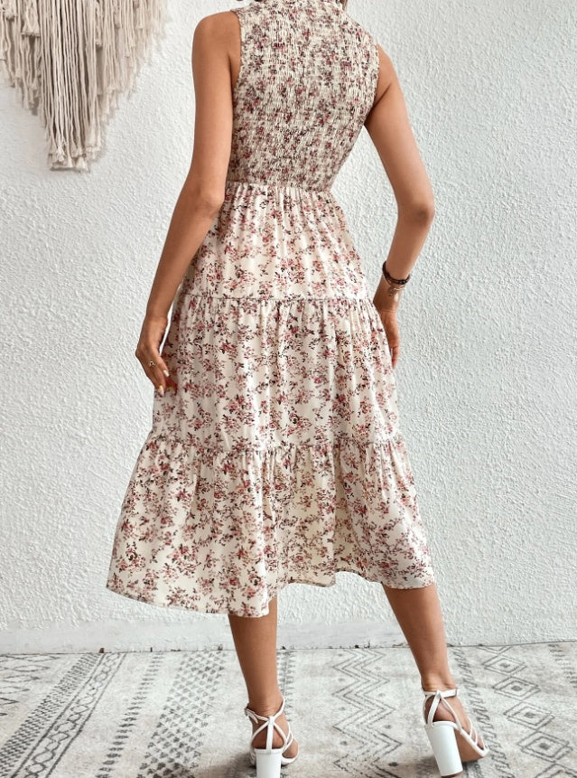 Floral Print Layered Hem Maxi Dress for Women | Beach & Vacation Ready