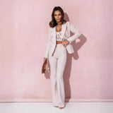 Elegant Women's Double-Breasted Business Suit