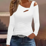 Cut-Out Off Shoulder Long Sleeve Top