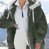 Cozy Plush Zip-Up Hooded Jacket