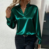 Elegant V-Neck Blouse Shirt