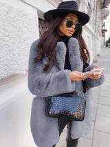 Chic Faux Fur Lapel Coat for Women