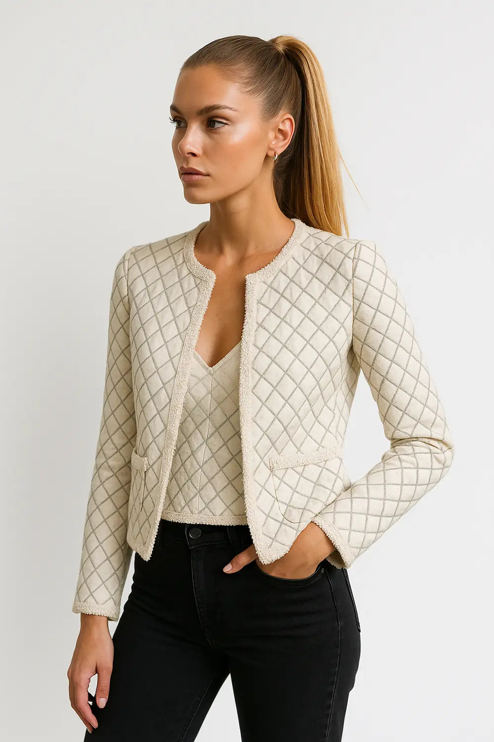 Chaqueta Chic Cropped Tweed para mujer