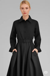 Vestido Suelto Mujer Elástico Cintura Alta Mostrar Delgado Temperamento