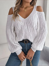 Off-Shoulder Cable Knit Layer