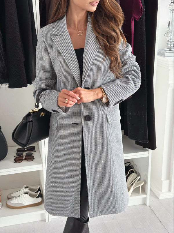 Timeless Wool Lapel Long Coat