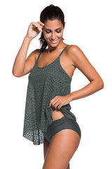 Full Size Spaghetti Strap Scoop Neck Tankini Set-5