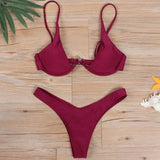 Bikini multi-color optional swimsuit-Redwine-11