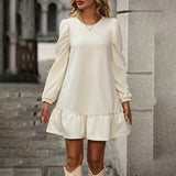 Puff Sleeve Ruffle Mini Dress