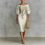 New Off-shoulder Waist Dress For Women