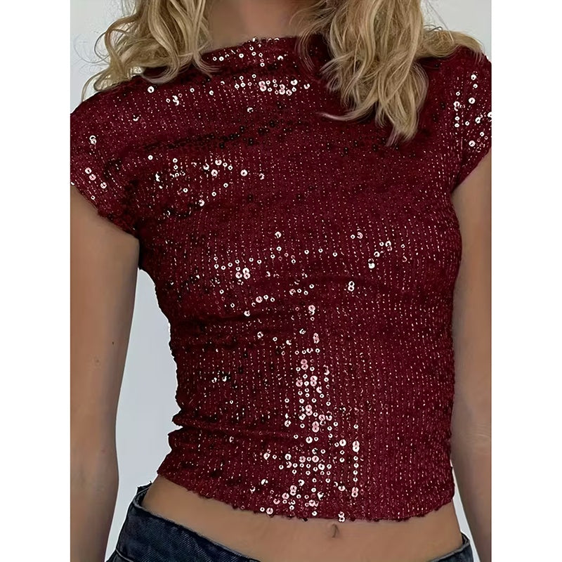 Sequin Backless Party Top