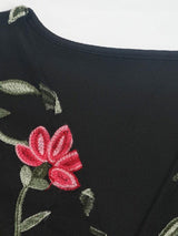 Perfee Embroidered V-Neck Floral Bodysuit-6