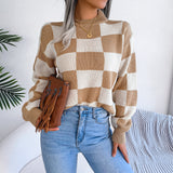 Checkered Crewneck Sweater