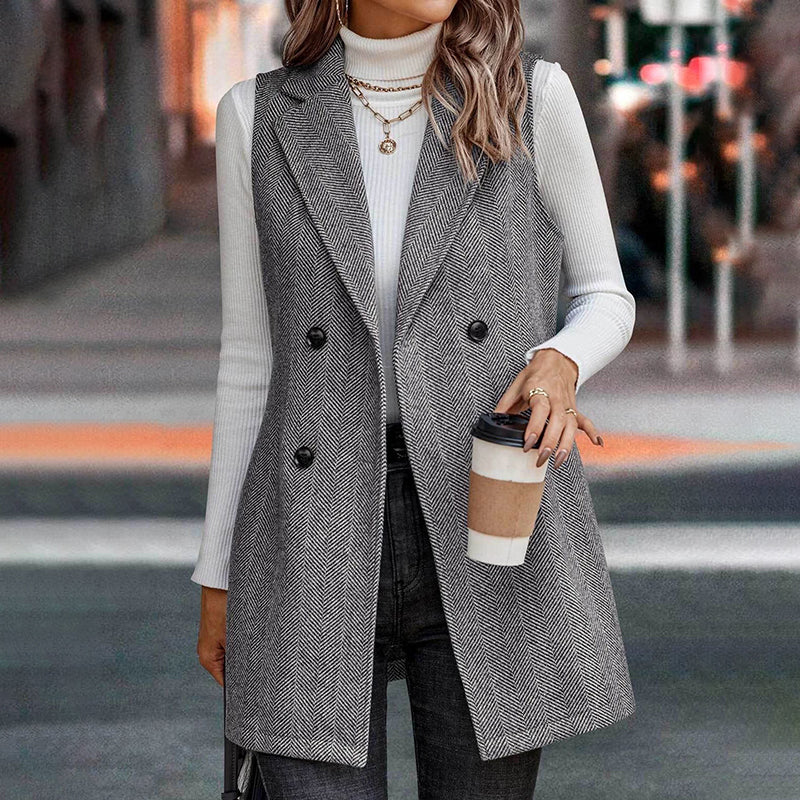 Sleeveless Blazer Vest Cardigan