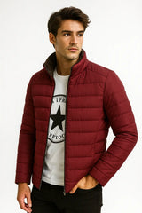 Men’s quilted puffer jacket – lightweight insulated winter coat