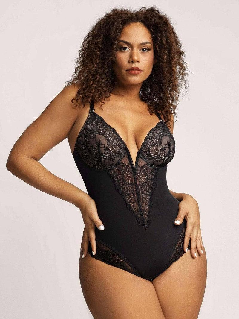 Lace Body Shaping Jumpsuit for Women-Black-1