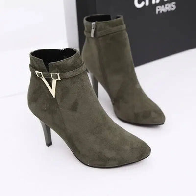 2016 British Martin boots new high heel women boots pure V-Green-5