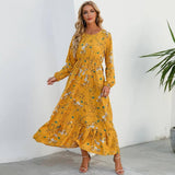 2023 Sping Summer Bohemian Women Maxi Dress Casual Long-5