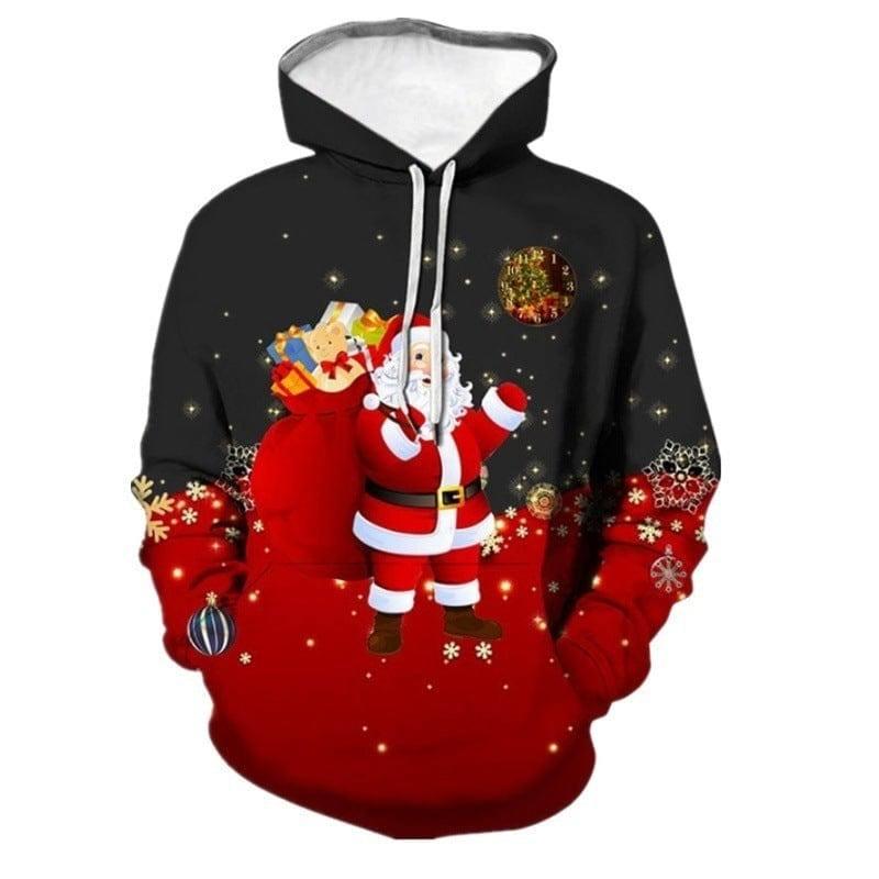 3d Snowman Digital Printing Christmas Sweater-Black And Red Combo-2