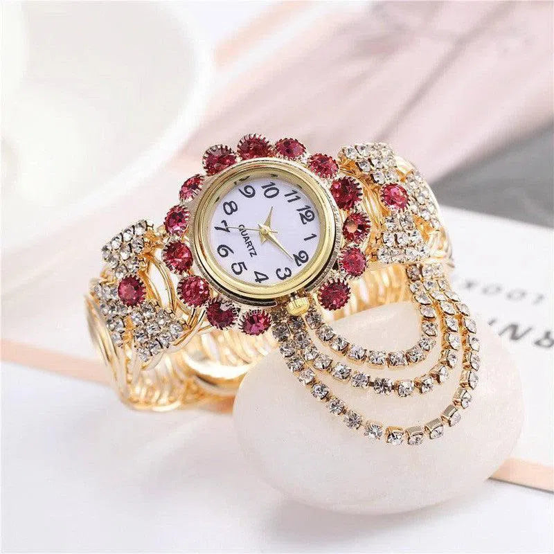 All-match Ladies Diamond Claw Chain Quartz Watch-3