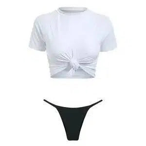 Stylish Women's Bikini Set - Bikinimi-Whiteblack-5