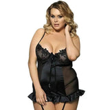 Black Croch Sexy Romance Ruffle Erotische Lingerie-M-1