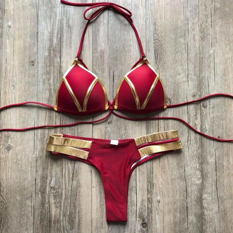 Bronzing bikini-WineRed-9