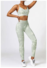 Camouflage Printing Seamless Yoga Suit Quick-drying High-Gray Green Bra Trousers-18