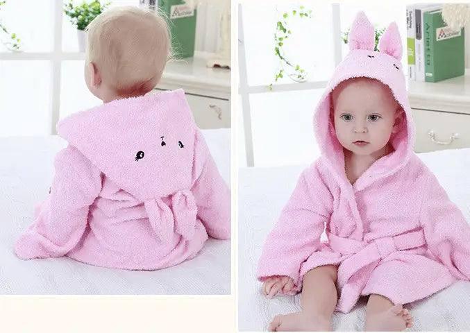 Cartoon Cute Animal Modeling Baby Bath Towels Baby Bathrobes-Pinkrabbit-13