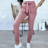 LOVEMI - Lovemi - Casual, High-Waisted, Strappy Nine-Point Trousers