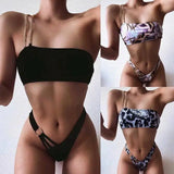 Chain one shoulder bikini-1