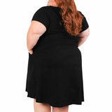 Chic Plus-Size Black Skater Dress Outfit Ideas-2