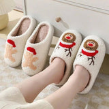 Christmas Home Slippers Cute Cartoon Santa Claus Cotton-2