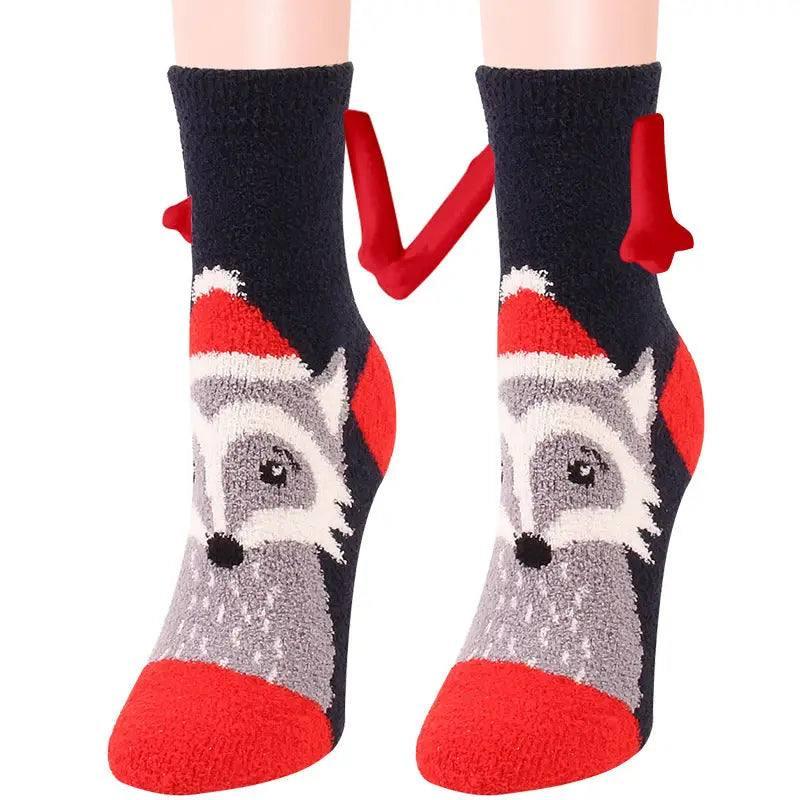 Christmas Supplies Coral Fleece Tube Socks Warm Slipper Bed-3