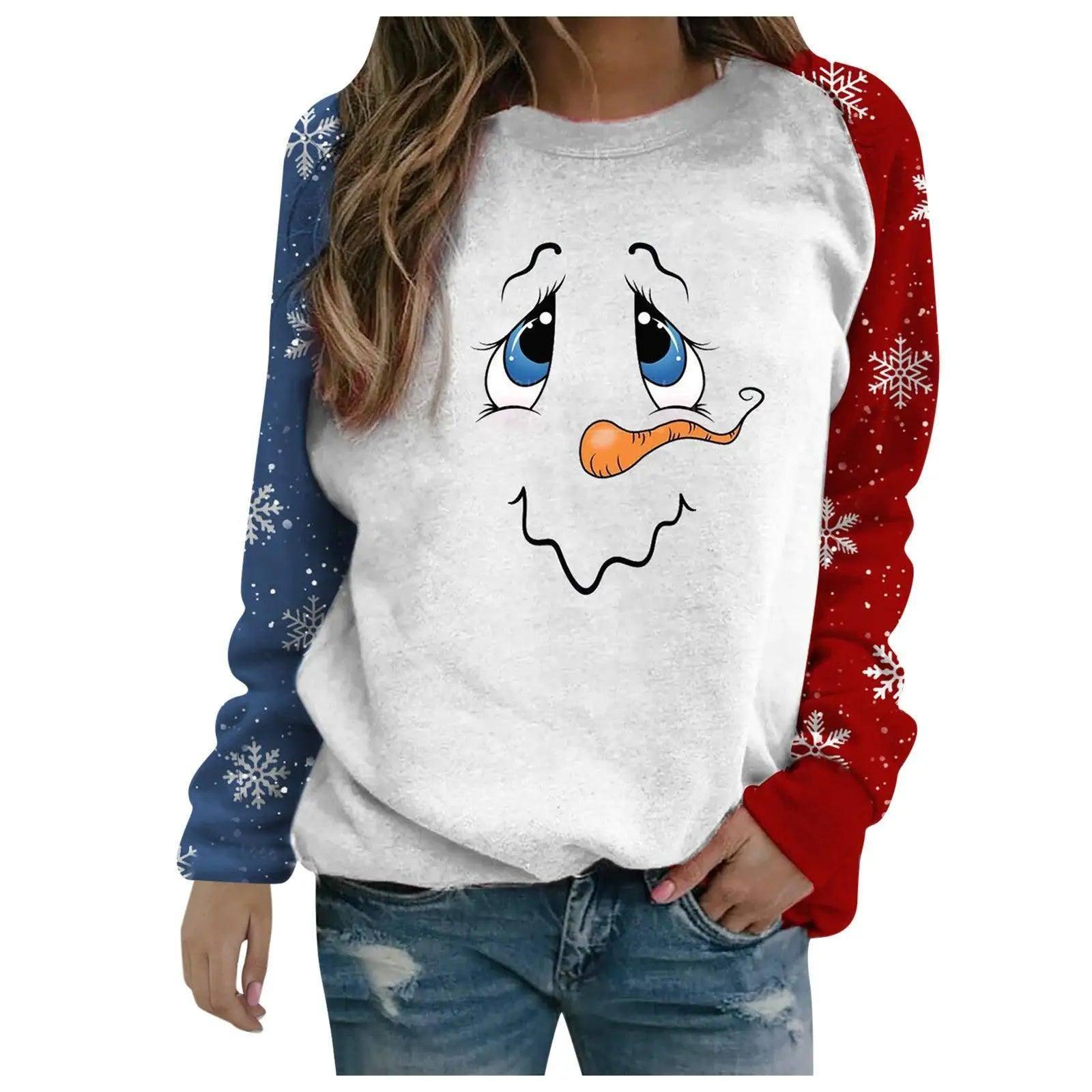 Christmas Sweater Coat Autumn And Winter Women's Clothing-White-5