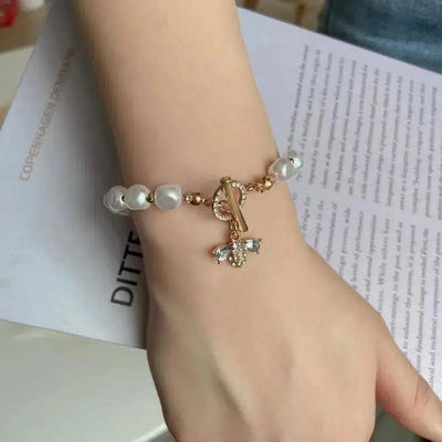 Classic Fashion Natural Stone Pearl Pendant Bracelet For-1