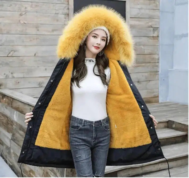 Code cotton-padded jacket to overcome mid-length-3