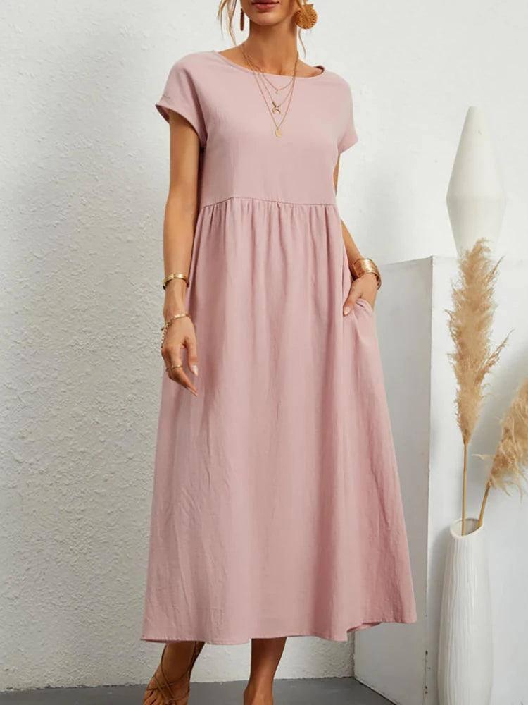 Stylish Comfy Cotton Dresses for Every Occasion-Pink-10