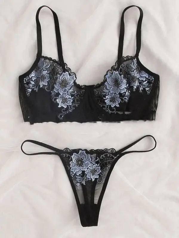 Embroidered Lace Sexy Lingerie Temptation Lingerie Set-2